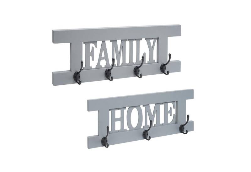 MCW Garderobenpaneel Zuhause+Familie-MCW-C60-2 (Set), Kleiderhaken individuell anbringbar, Mit Aufhängevorrichtung von MCW