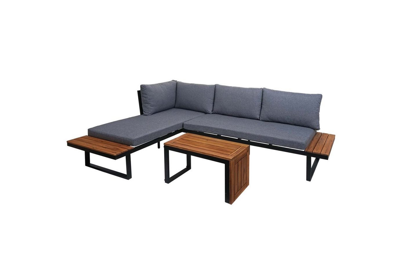 MCW Gartenlounge-Set MCW-L27, (3-tlg), Bezug mit UV-Schutz, mit wasserabweisenden und abnehmbaren Bezügen von MCW