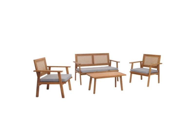 MCW Gartenlounge-Set MCW-N46, Mit dekorativem Poly-Rattan-Geflecht von MCW