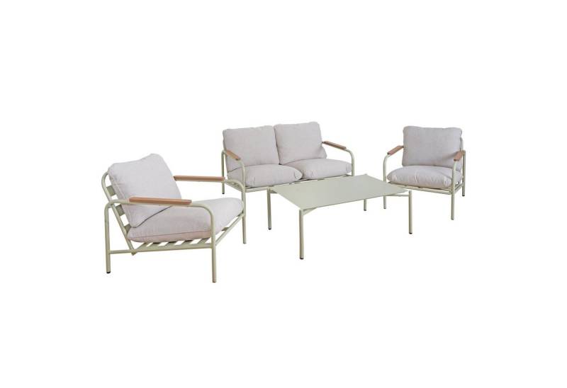 MCW Gartenlounge-Set MCW-O11-SE, (Set, 4-tlg., 1x 2-Sitzer Gartenbank, 2x Sessel und 1x Tisch), Mit höhenverstellbaren Fußbodenschonern von MCW