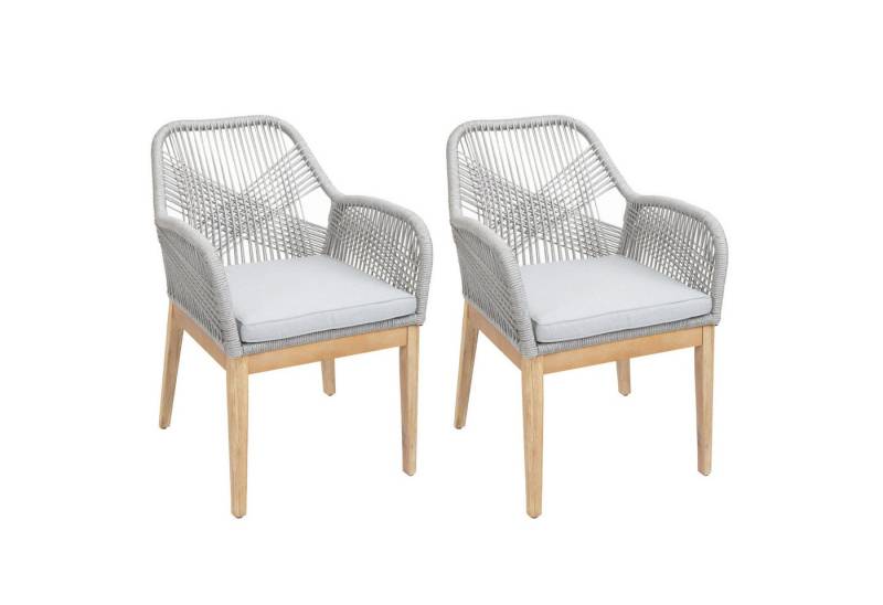 MCW Gartenstuhl MCW-H56b-2xS (Set, 2 St), Inklusive Sitzkissen, Hohe Stoffqualität 230g/m² von MCW