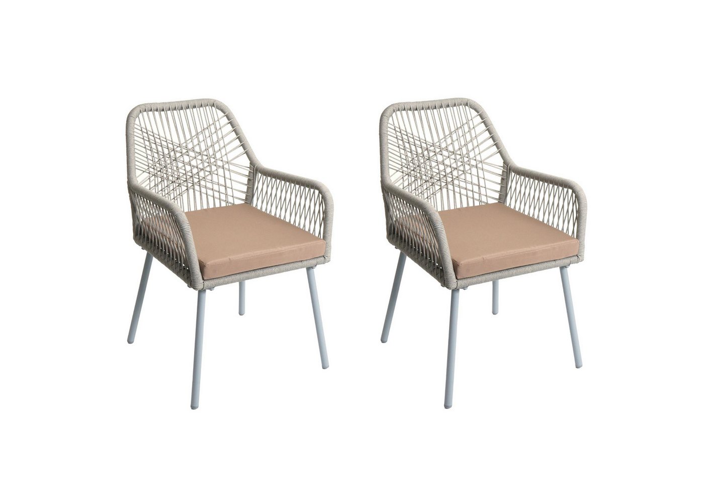 MCW Gartenstuhl MCW-O12-S (2 St), Abnehmbare und waschbare Bezüge bei max. 40°C von MCW