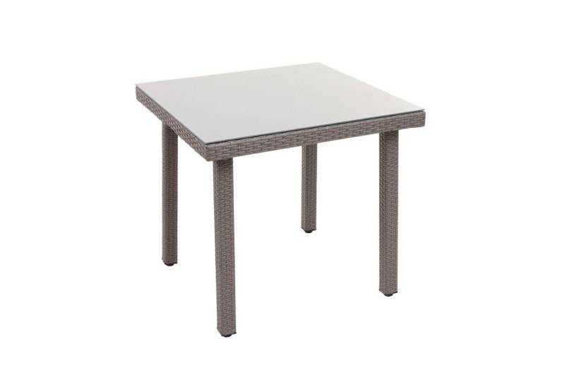 MCW Gartentisch Gartentisch Chieti, Tisch mit Glasplatte, Tischfüße mit verstellbaren Kunststoffschrauben von MCW