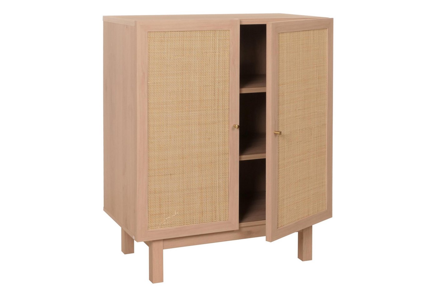 MCW Highboard MCW-M51, Türe mit handgefertigtem natürlichen Kubu Rattan von MCW