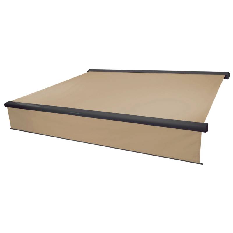 MCW Kassetten-Markise H124 Volant Ausfahrbar 4,5x3m Polyester Creme Anthrazit von MCW