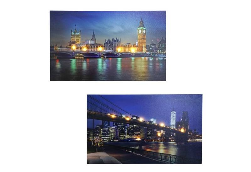 MCW LED-Bild LED-Bild-Bridges, Bridges (2er-Set), 2er-Set, Schöner Leuchteffekt, mit Timer, Batteriebetrieben von MCW