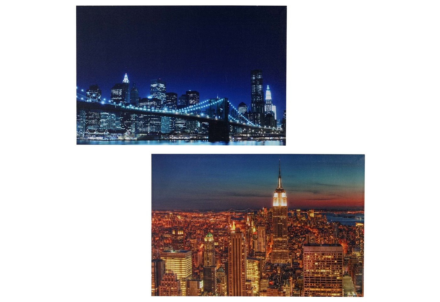 MCW LED-Bild LED-Bild-T-2, Skyline New York (Set), Mit Timer, Leuchtbild, Ein-/Ausschalter von MCW