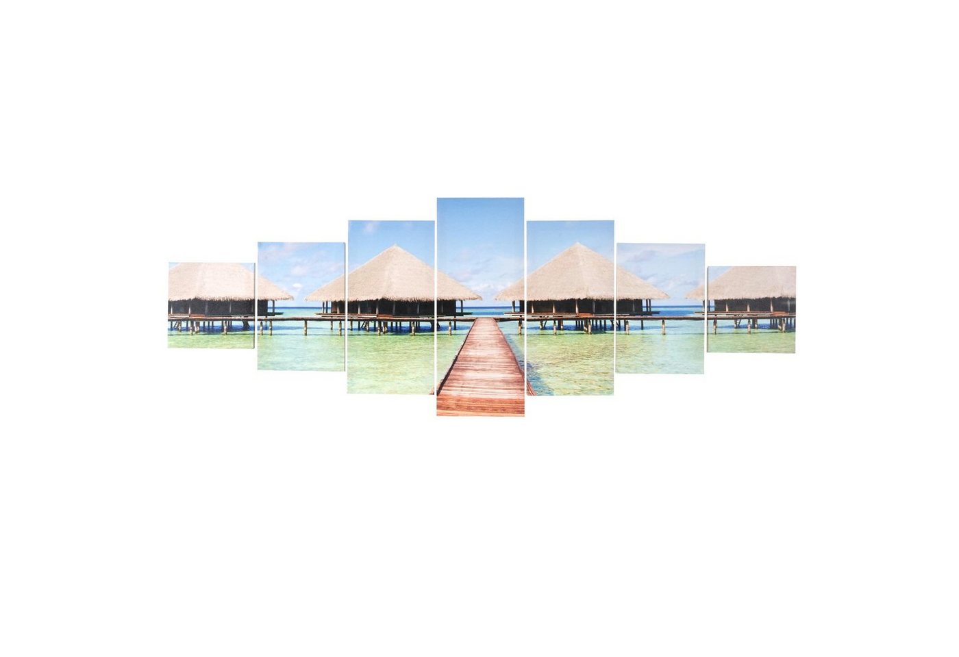 MCW Leinwandbild Leinwandbild H375 XL, Beach (7 St), Bildabstand individuell gestaltbar, Kräftige Farben, Modernes Design von MCW