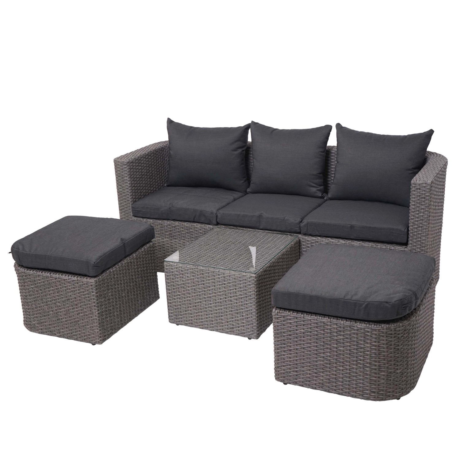 MCW Lounge-Set J37 4-Teilig Grau Kissen Anthrazit von MCW