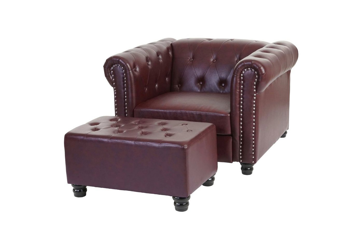 MCW Loungesessel Edinburgh, Extradicke Polsterung, Chesterfield Stil mit Rautenmuster von MCW