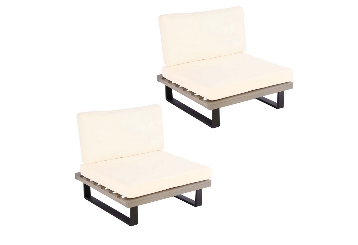 MCW Loungesessel MCW-H54-S-2, 10cm Polsterdicke, Hohe Stoffqualität 230g/m², wasserabweisender Bezug von MCW