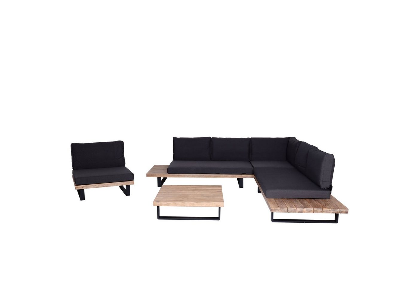 MCW Loungeset MCW-H54-Set, (4-tlg), Wasserabweisende und abnehmbare Bezüge, Hohe Stoffqualität 230g/m² von MCW