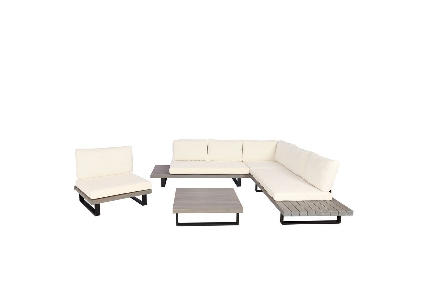 MCW Loungeset MCW-H54-Set, (4-tlg), Wasserabweisende und abnehmbare Bezüge, Hohe Stoffqualität 230g/m² von MCW