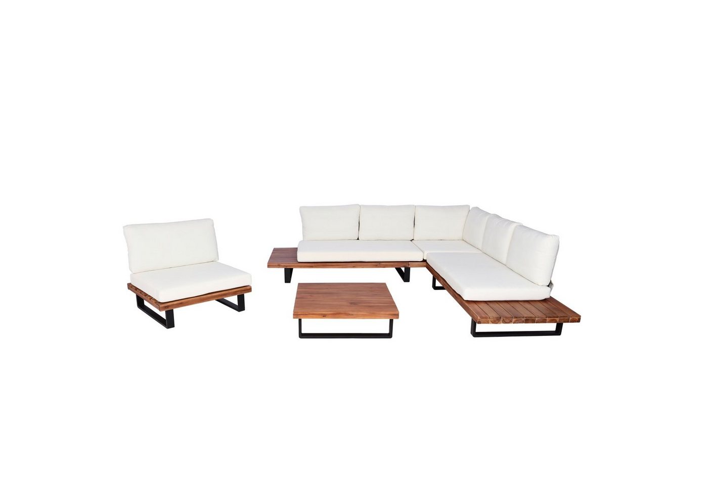 MCW Loungeset MCW-H54-Set, (4-tlg), Wasserabweisende und abnehmbare Bezüge, Hohe Stoffqualität 230g/m² von MCW