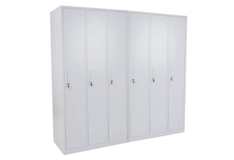 MCW Mehrzweckschrank Preston T829-6-H 2er-Set, Lüftungsschlitze, Etikettenhalter, Schloss inkl. 2 Schlüssel von MCW