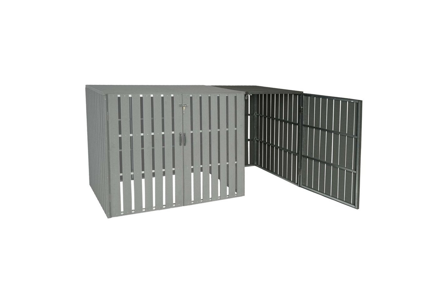 MCW Mülltonnenbox MCW-J28-B-1-E (1 St), Abschließbare Türen, Mülltonnen mit 80 bis 240 L Fassungsvermögen von MCW