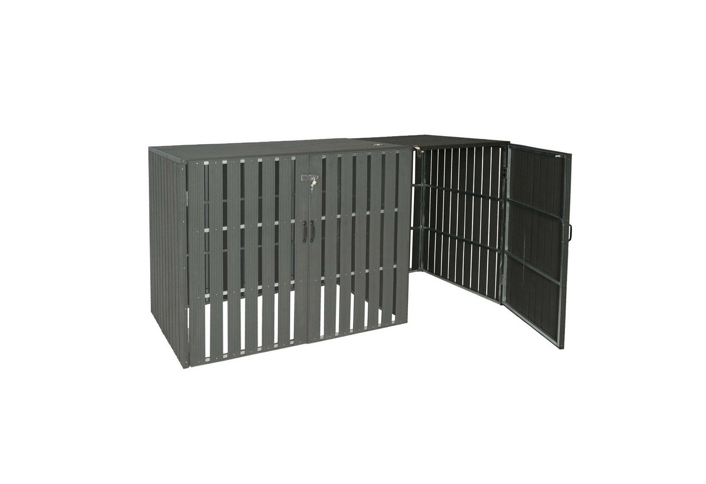 MCW Mülltonnenbox MCW-J28-B-1-E (1 St), Abschließbare Türen, Mülltonnen mit 80 bis 240 L Fassungsvermögen von MCW