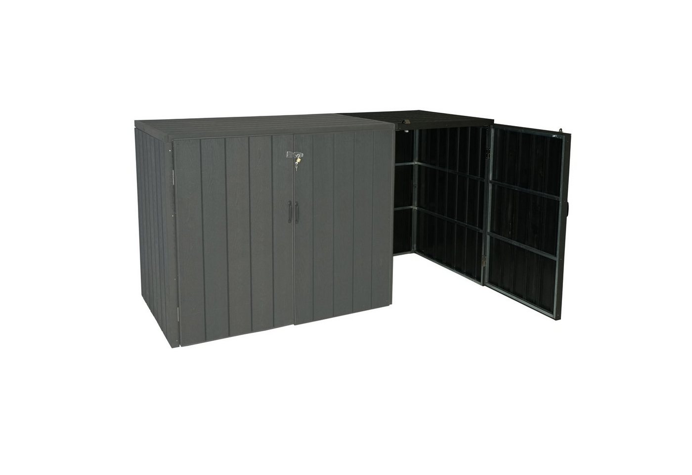 MCW Mülltonnenbox MCW-J28-P-1-E (1 St), Abschließbare Türen, Mülltonnen mit 80 bis 240 L Fassungsvermögen von MCW
