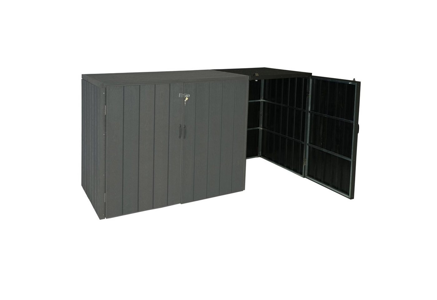 MCW Mülltonnenbox MCW-J28-XL-1-2er (1 St), Stabiles Gehäuse Türgriffen zum bequemen Öffnen, Abschließbare Türen von MCW