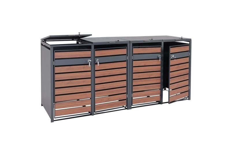 MCW Mülltonnenbox MCW-J81-4 (4 St), Für 4 Mülltonnen mit 80 bis 240L Fassungsvermögen, abschließbar von MCW