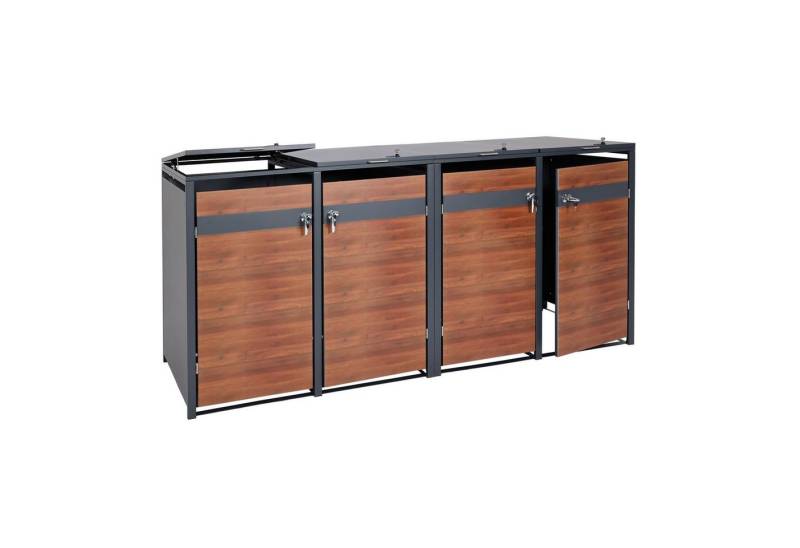 MCW Mülltonnenbox MCW-J82-4 (4 St), Für 4 Mülltonnen mit 80 bis 240L Fassungsvermögen, abschließbar von MCW
