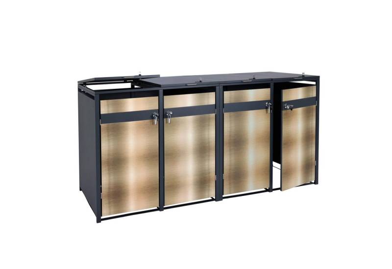 MCW Mülltonnenbox MCW-J82-4 (4 St), Für 4 Mülltonnen mit 80 bis 240L Fassungsvermögen, abschließbar von MCW