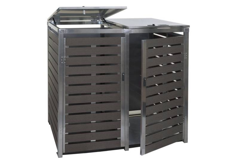 MCW Mülltonnenbox MCW-K14-2er-E, Deckel und Türen getrennt abschließbar (Sicherheitscode) von MCW