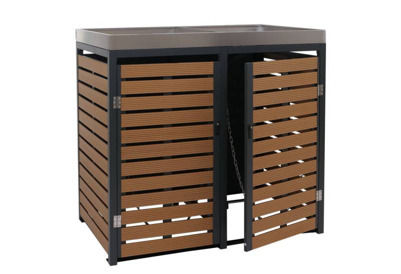 MCW Mülltonnenbox MCW-K14-MT, Materialdicke Stahl: 0,8mm, Pflanzkasten mit Wasserablauflöchern von MCW