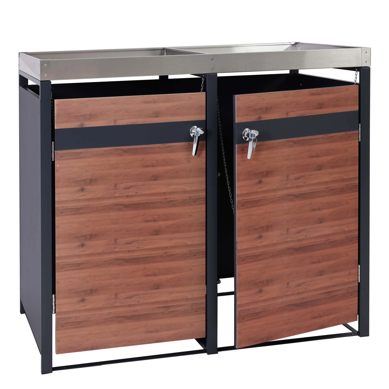 MCW Mülltonnenverkleidung J82 2er Kirsche-Holzoptik Dunkelbraun 125x132x80cm MCW Mülltonnenverkleidung J82 2er Kirsche-Holzoptik Dunkelbraun 125x132x80cm von MCW