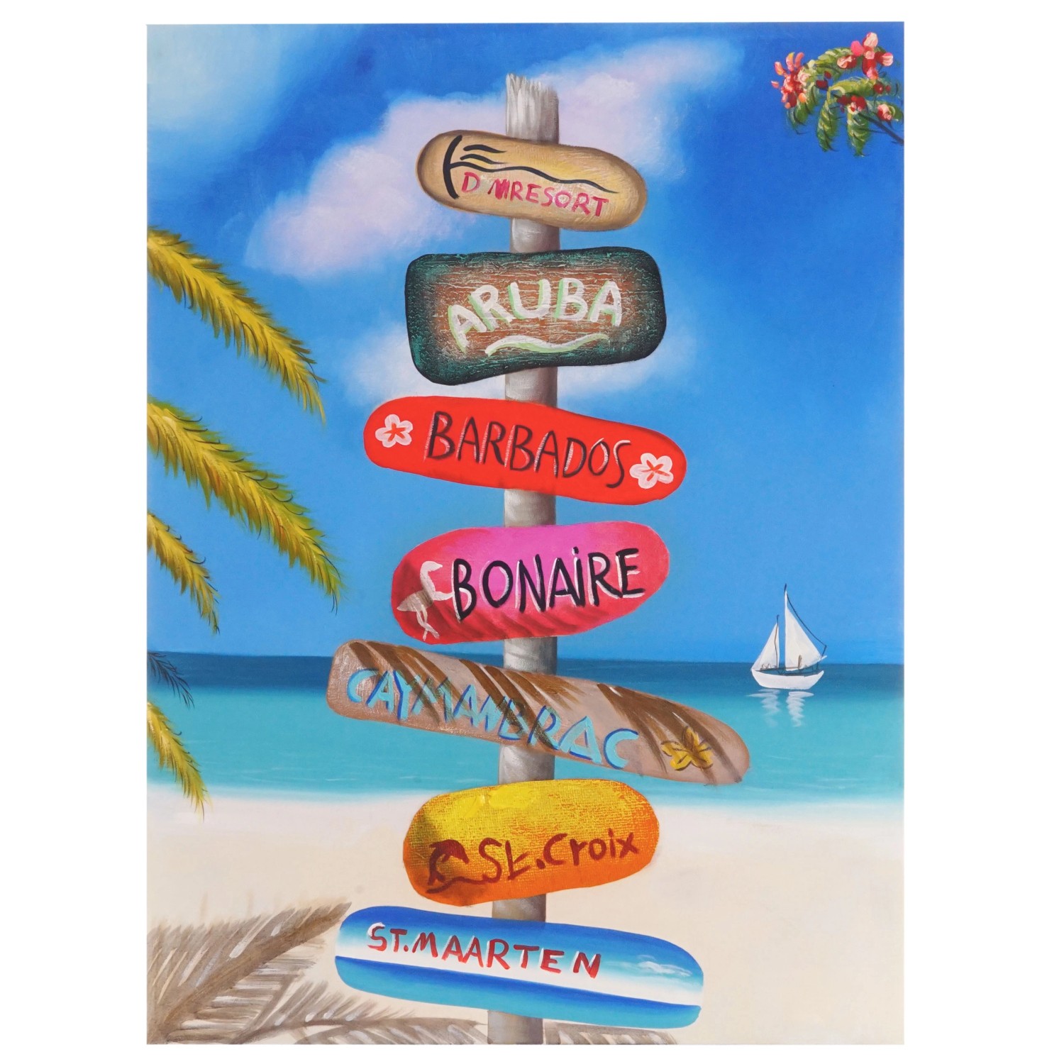 MCW Ölgemälde Straßenschild Handgemalt von MCW