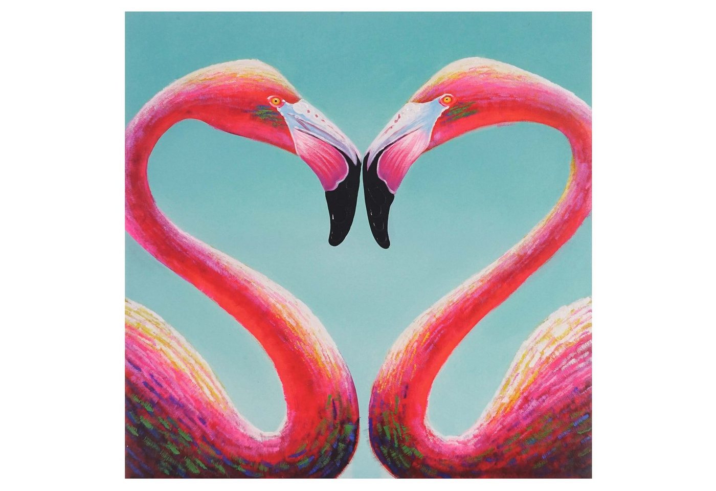 MCW Ölgemälde Wandbild Flamingo, Wandbild Flamingo, Handgemalt, Hohe Qualität, Jedes Bild ein Unikat, Ölfarben von MCW