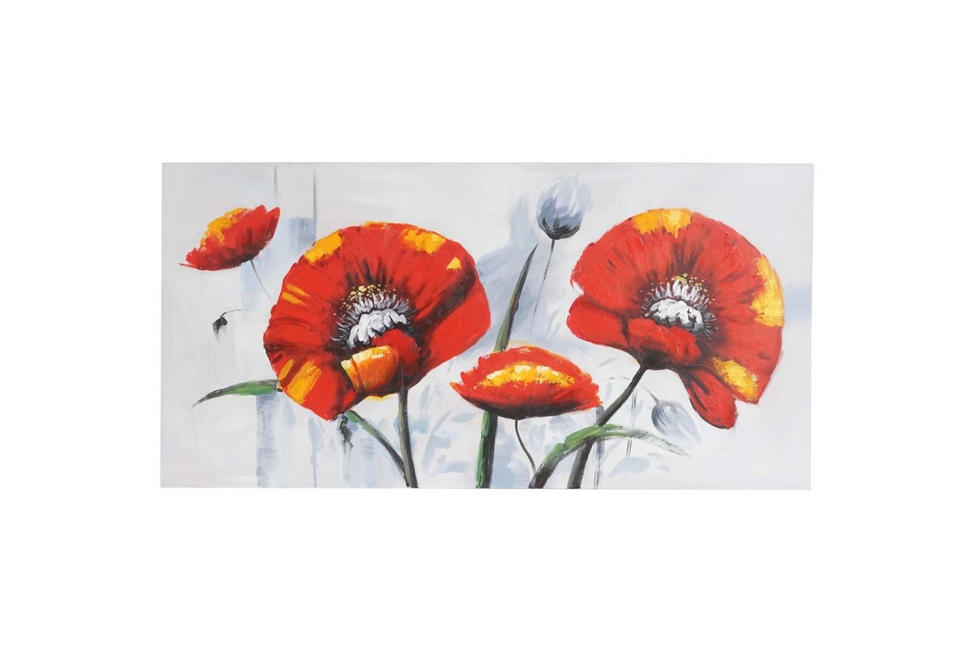 MCW Ölgemälde Wandbild Roter Mohn, Roter Mohn, Handgemalt, Hohe Qualität, Jedes Bild ein Unikat, Ölfarben von MCW