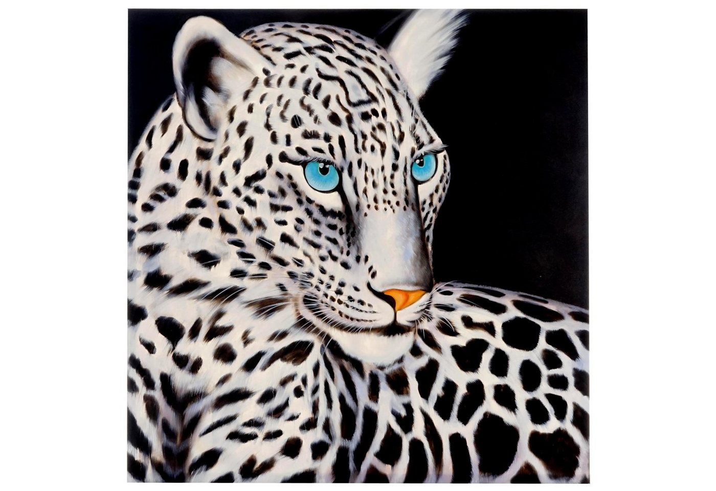 MCW Ölgemälde Wandbild Wei?er Leopard, Weißer Leopard, Handgemalt, Hohe Qualität, Jedes Bild ein Unikat, Ölfarben von MCW