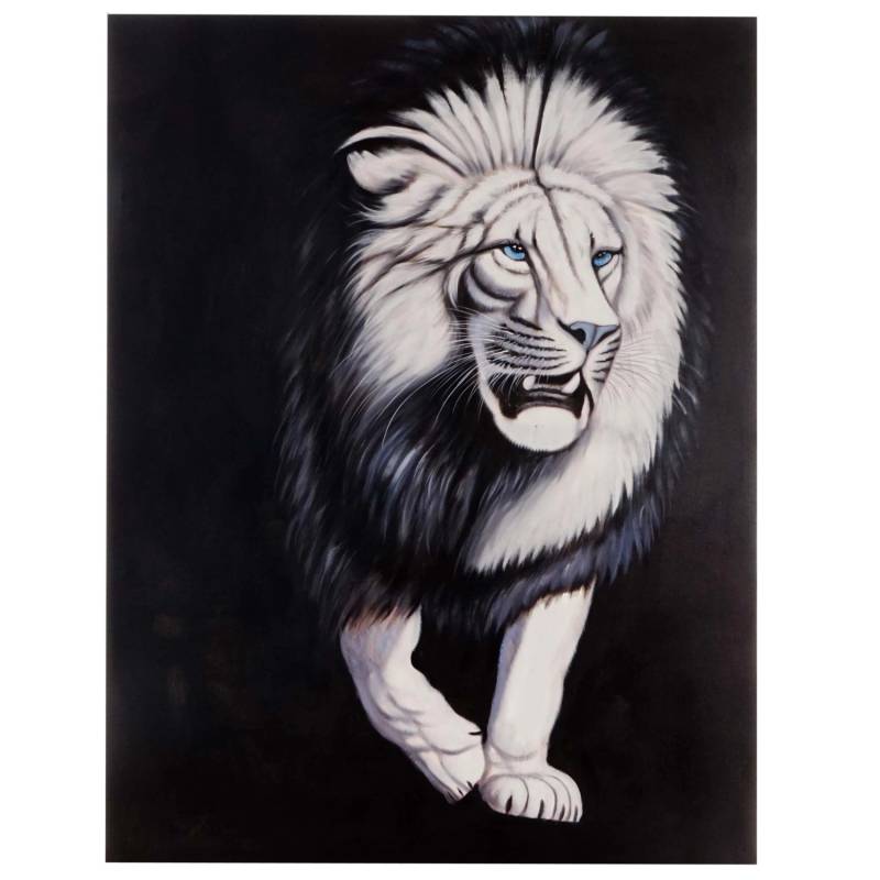 MCW Ölgemälde Weißer Löwe Handgemalt von MCW