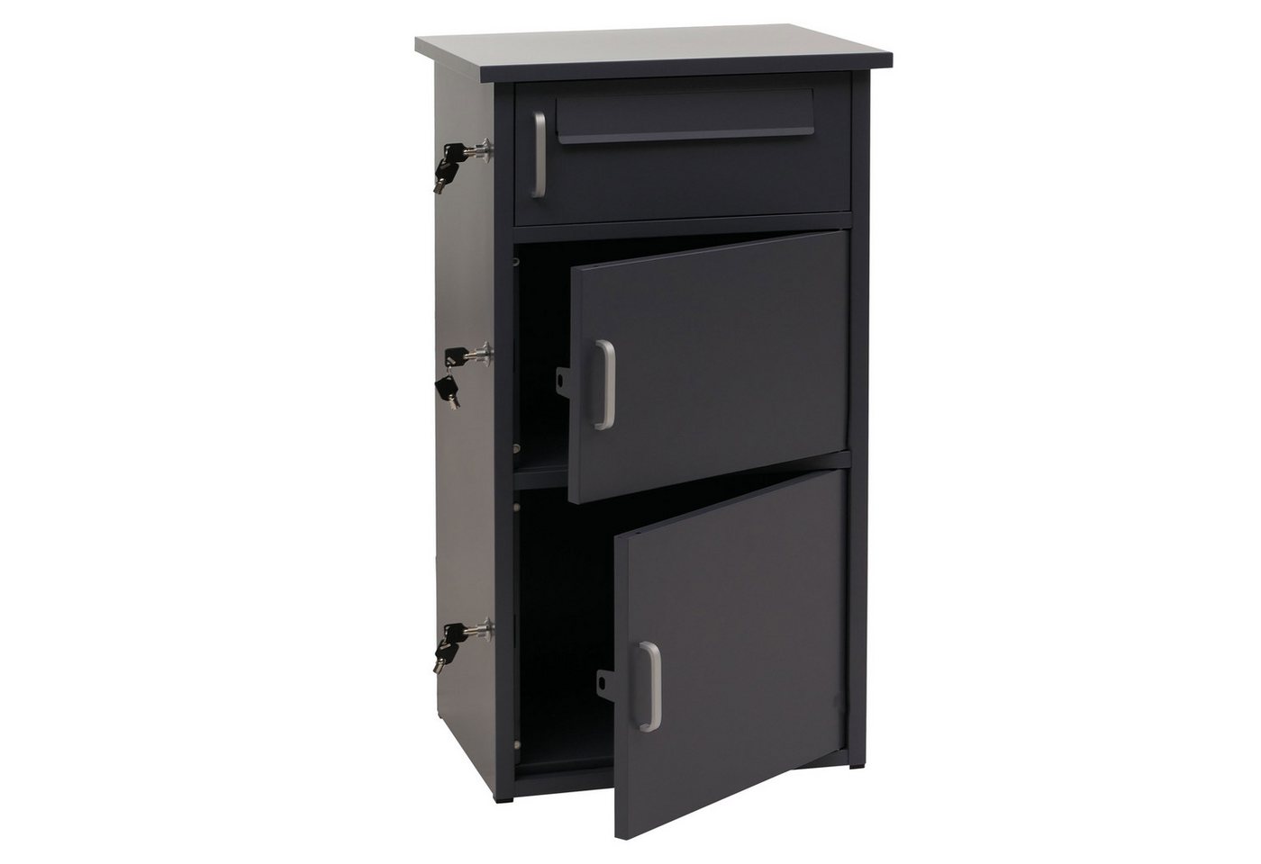 MCW Paketbriefkasten MCW-O51-3 (1-St), Zusätzliche Sicherung durch Kabel und Zahlenschloss von MCW