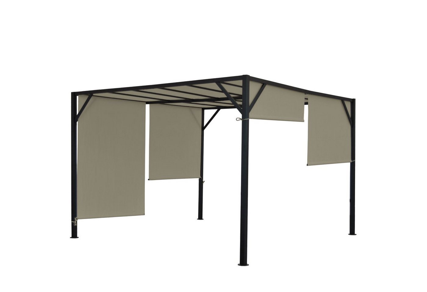 MCW Pergola Beja-3x4m, BxTxH: 305x405x212 cm, Mit Wasserablaufösen, Schiebedach regulierbar, UV-Schutz UV30+ von MCW