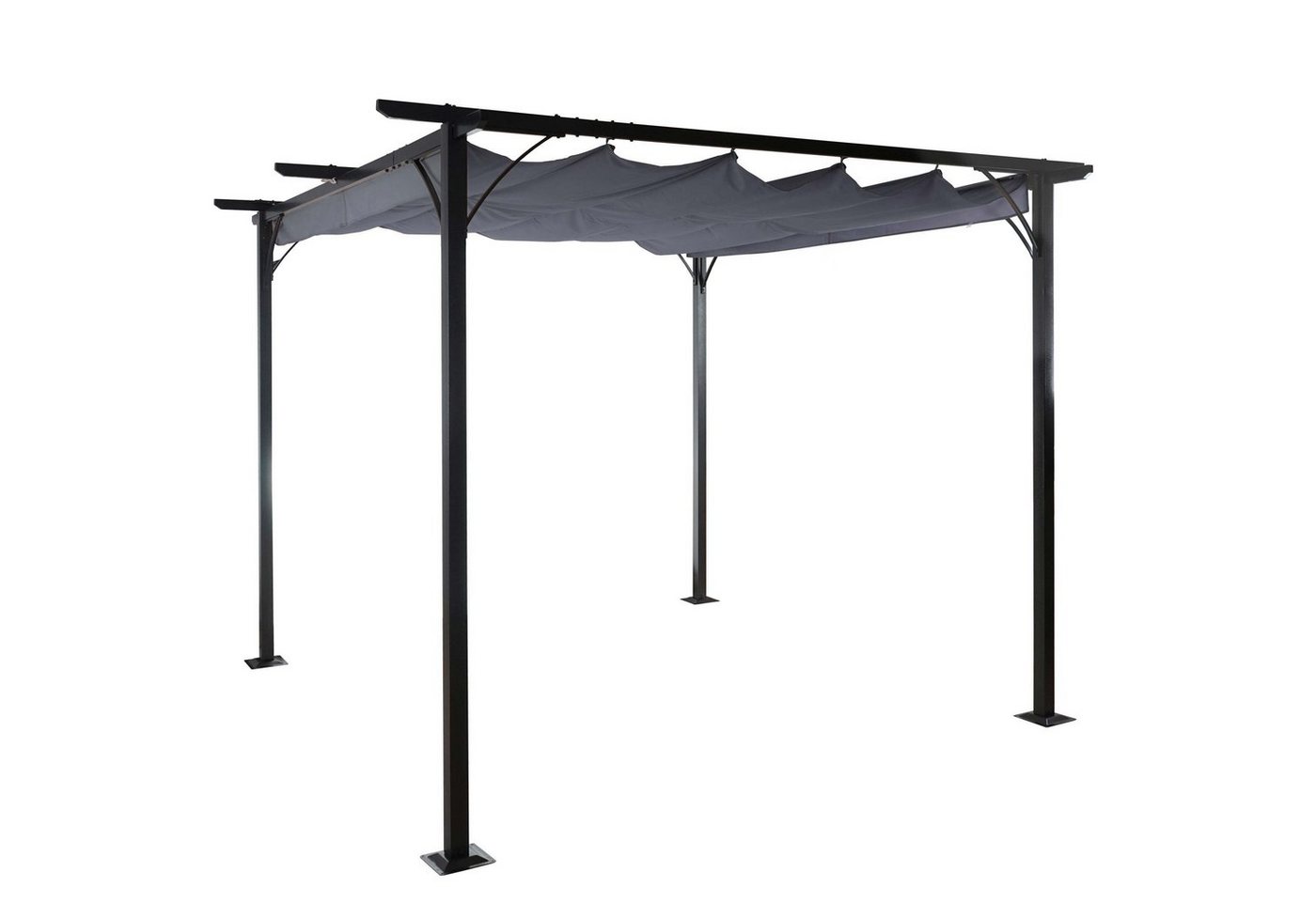 MCW Pergola MCW-C42-3,5x3,5, BxTxH: 350x350x232 cm, mit Schiebedach, Wasserablaufösen, Schiebedach stufenlos regulierbar von MCW