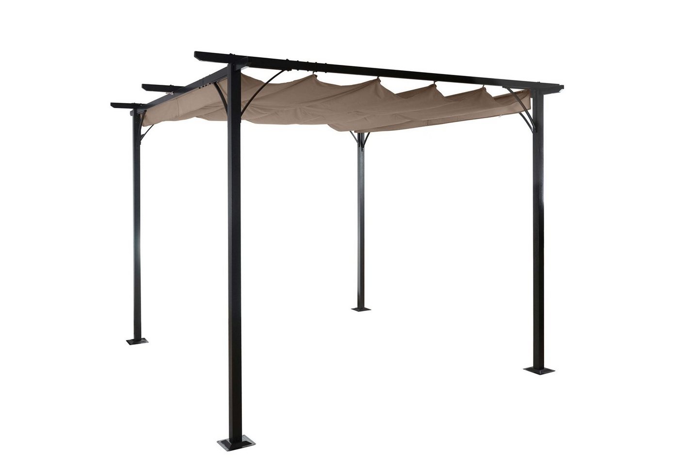 MCW Pergola MCW-C42-3,5x3,5, BxTxH: 350x350x232 cm, mit Schiebedach, Wasserablaufösen, Schiebedach stufenlos regulierbar von MCW