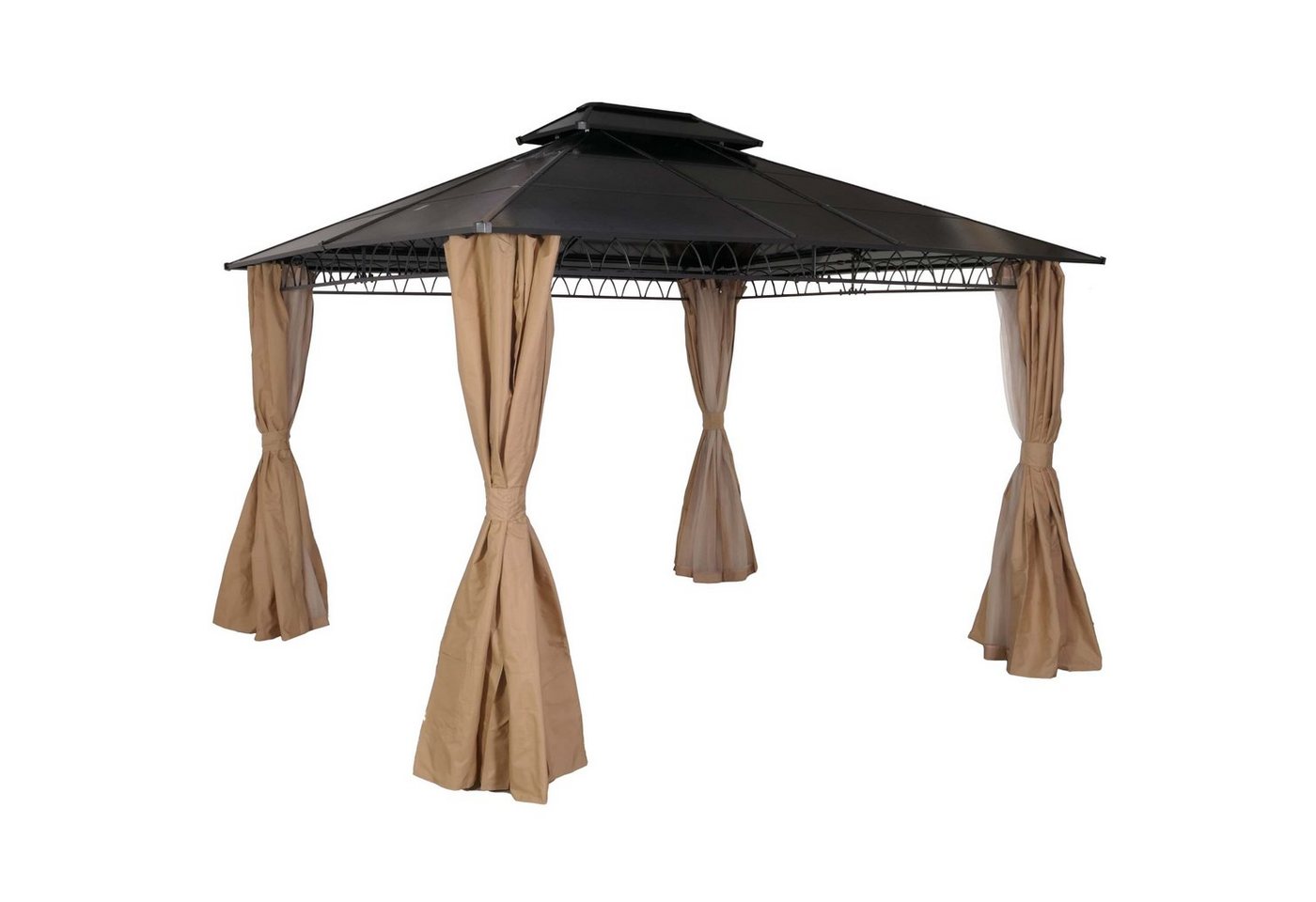 MCW Pergola MCW-M81-3,6x3, BxTxH: 360x300x290 cm, Seitenwand/Moskitonetz zusammenbindbar durch Klettverschluss von MCW