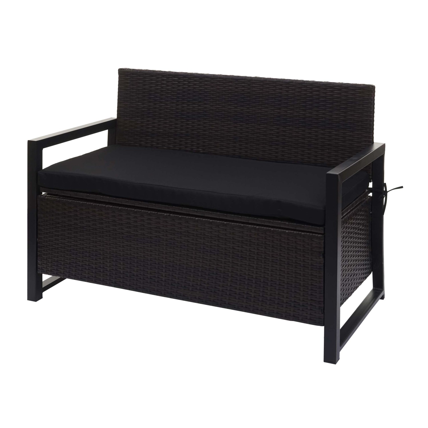 MCW Poly-Rattan 2er Sitzbank F39 Braun Kissen Schwarz von MCW