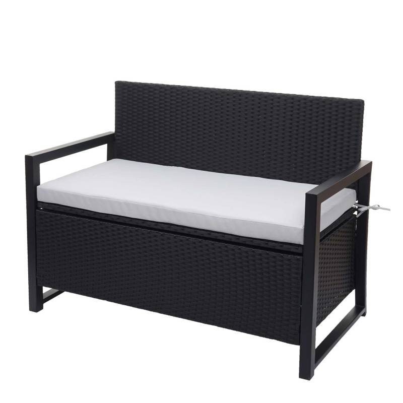 MCW Poly-Rattan 2er Sitzbank F39 anthrazit Kissen Grau von MCW