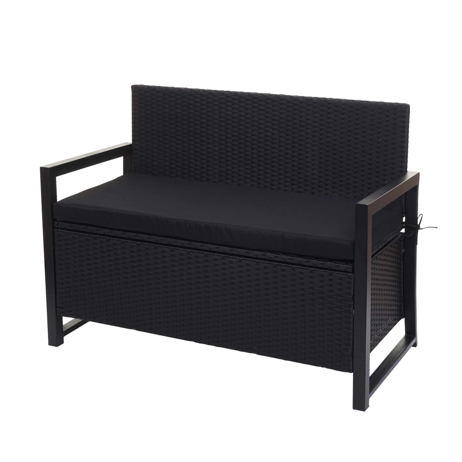 MCW Poly-Rattan 2er Sitzbank F39 anthrazit Kissen Schwarz von MCW