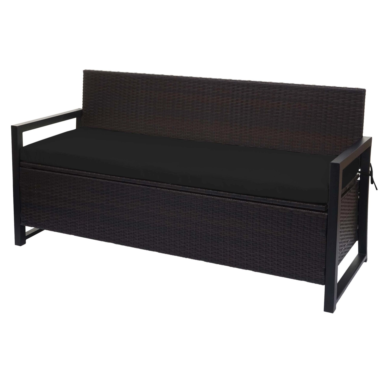 MCW Poly-Rattan 3er Sitzbank F39 Braun Kissen Schwarz von MCW