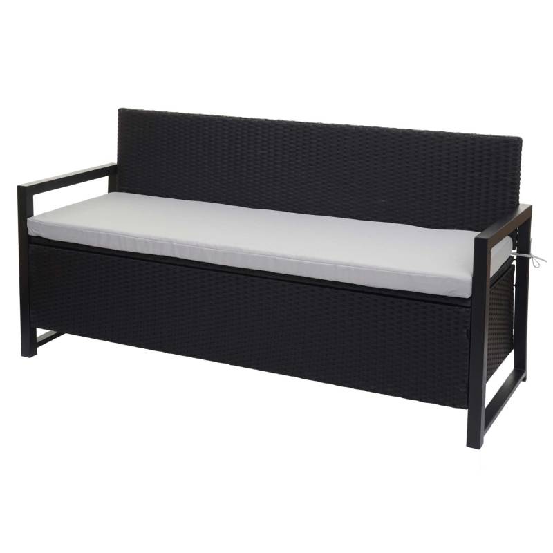MCW Poly-Rattan 3er Sitzbank F39 anthrazit Kissen Grau von MCW