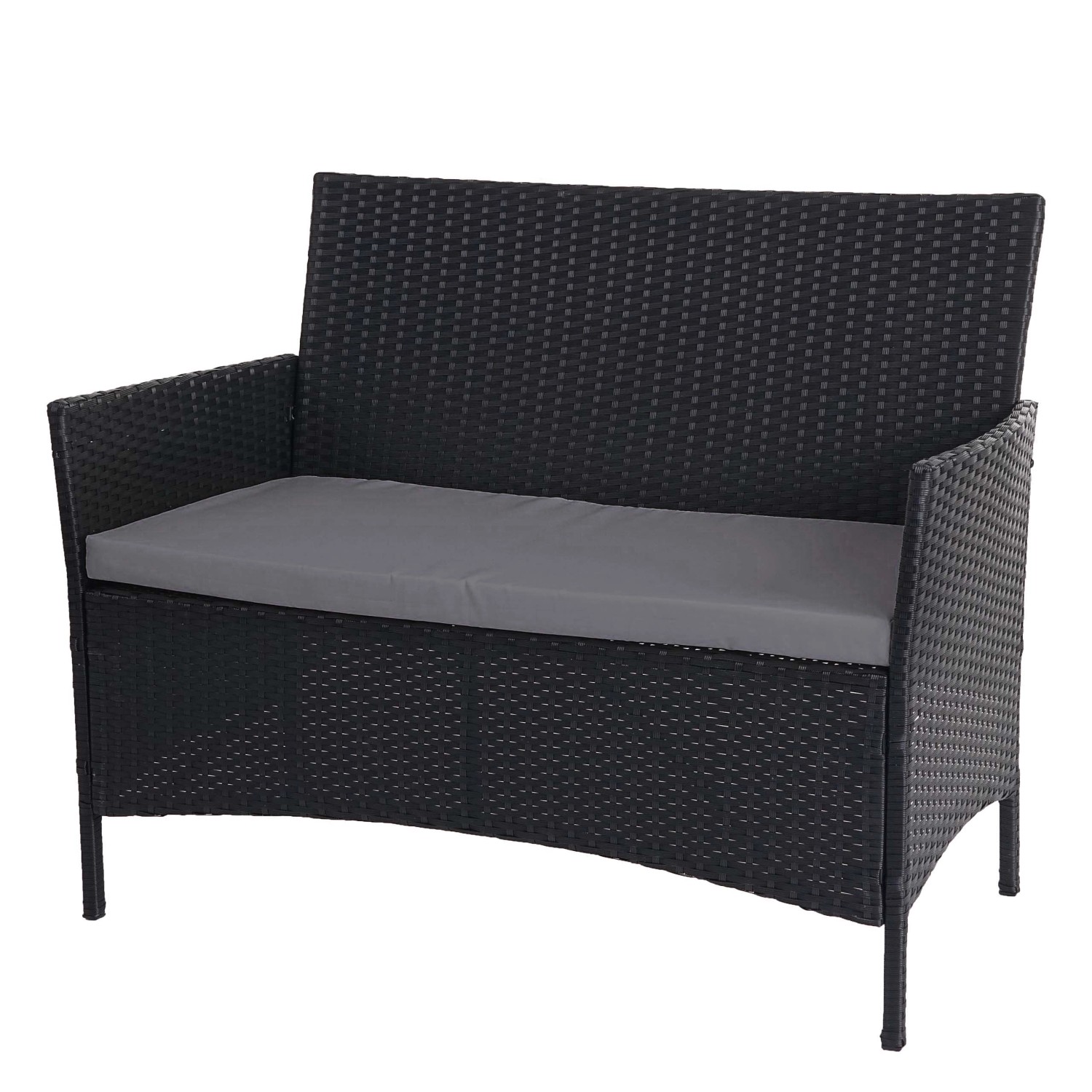 MCW Poly-Rattan Gartenbank Hamar anthrazit Kissen anthrazit von MCW