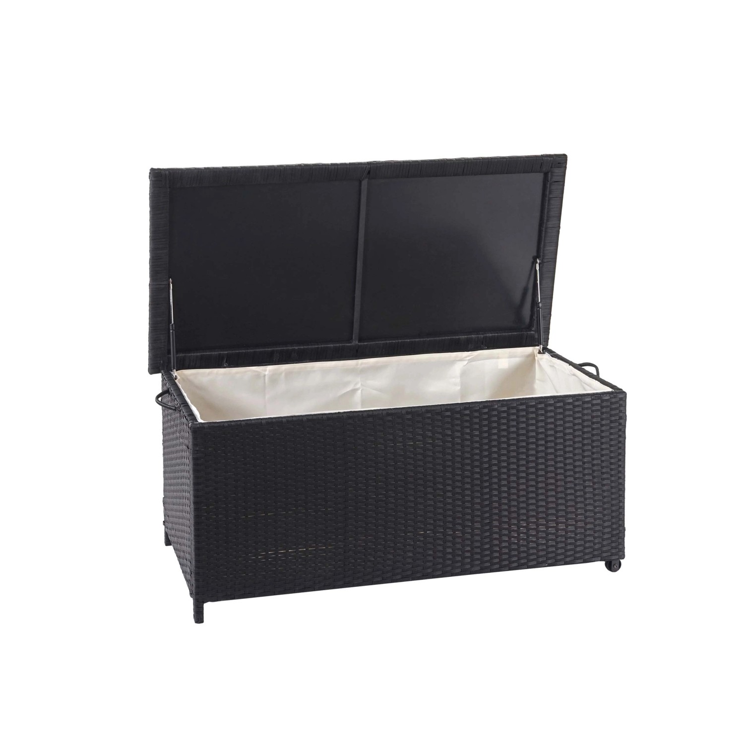 MCW Poly-Rattan Kissenbox D88 170l Premium Schwarz 51x100x50cm 170l von MCW