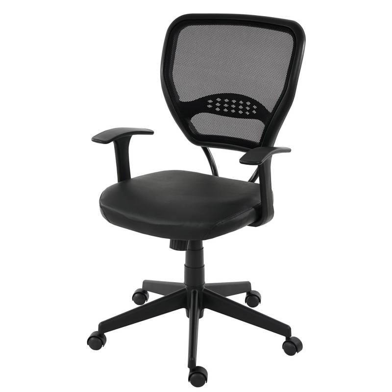 MCW Profi-Bürostuhl Chicago Kunstleder Schwarz mit Armlehnen von MCW