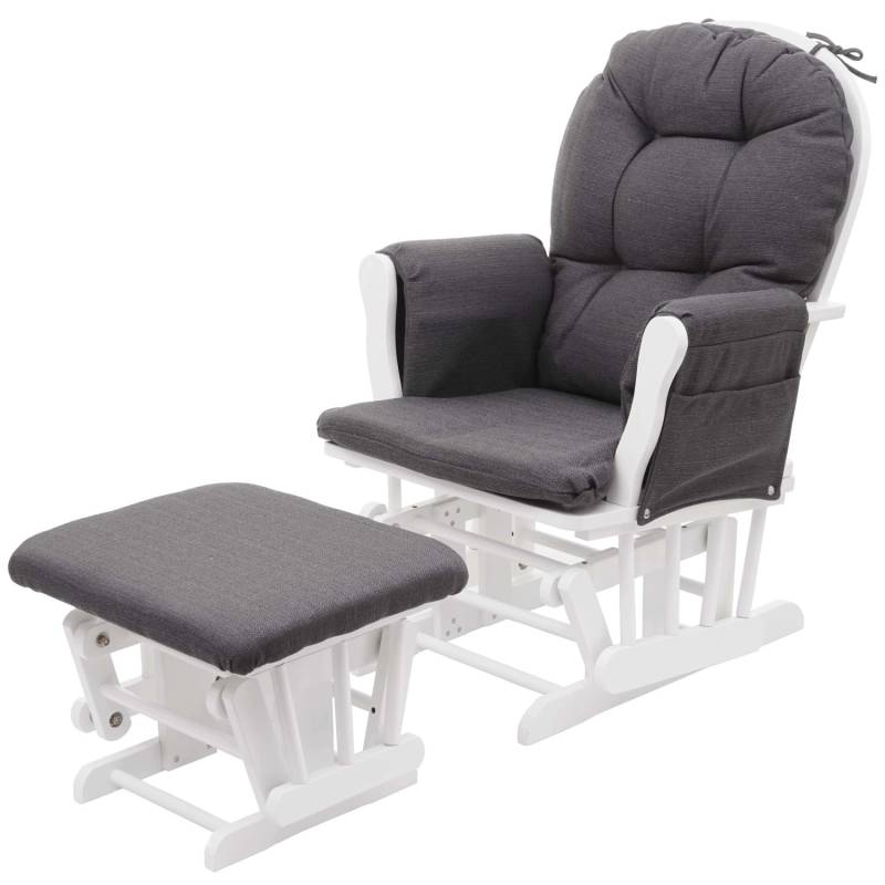 MCW Relaxsessel C76 Schwingstuhl Stoff/Textil Dunkelgrau Gestell Weiß von MCW
