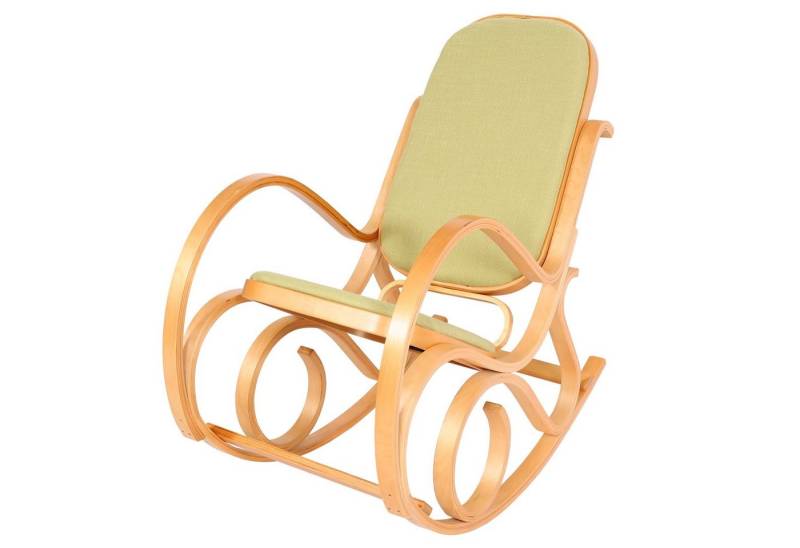 MCW Schaukelstuhl Gallarate, Retro-Design, Stabiles Gestell, Weiche Polsterung, Schaukelfunktion von MCW