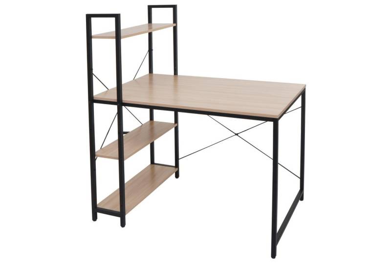 MCW Schreibtisch MCW-K81, Mit 4 Regalböden, Tischplatte mit Struktur von MCW